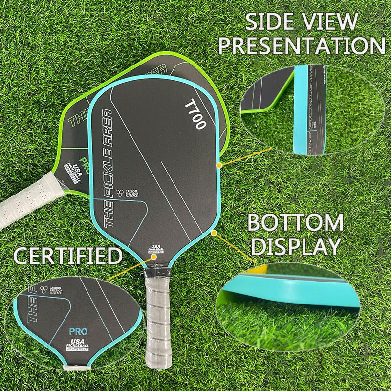LEATOU Carbon Fiber Pickleball Paddles 16MM Carbon Fiber T700 Pickleball Paddle with 2PC Pickle Ball USAPA Approved