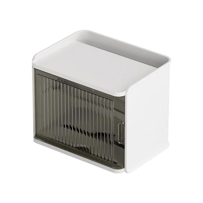 Toilet Tissue Box Wall Mounted Waterproof Nordic Perforated Paper Drawer Roll Holder Toilet Paper Holder Paper Towel Holder