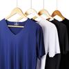 Men's V-Neck Ice Silk Quick-Dry Seamless Slim Fit Short-Sleeve Sports T-Shirt