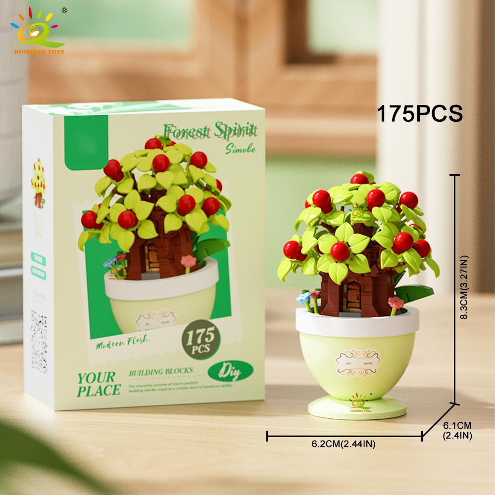

Flower Moc With Pot Micro Building Block Sunflower Rose Eternal Bouquet Mini Diamond Model Brick Toy For Children Desk