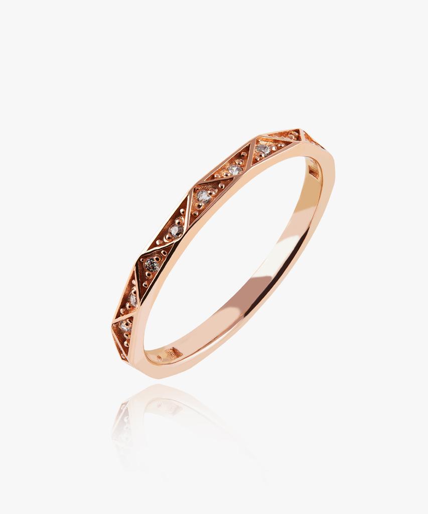 Helene Jewelry 14K 18K Sibione Cubic Line Miss Ring Gold Ring
