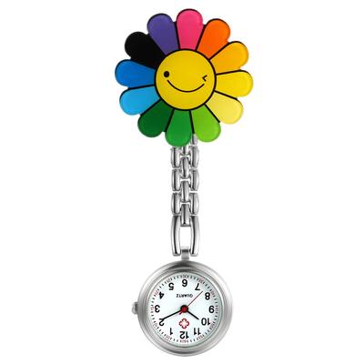 Lancardo Pocket Watch, Nurse Watch, Clip-on, Easy-to-Read, Unisex, 4 Designs, Cute Sunflower Dial, Includes Storage Pouch, Perfect for Nurses' Day,