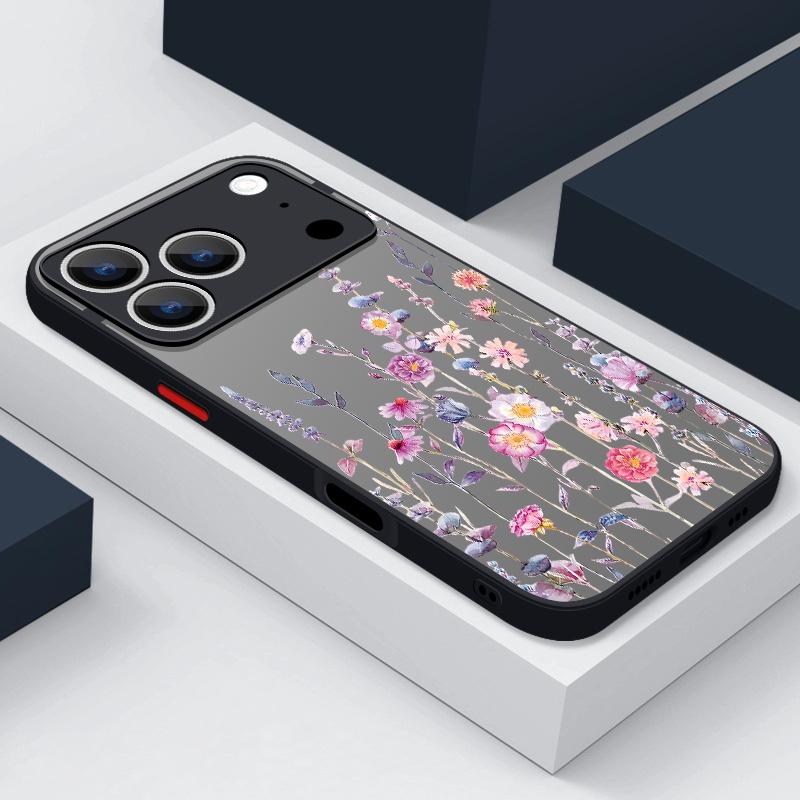 Little Flowers Print Phone Case For iPhone 17 Air 16 15 14 13 12 Pro Max 17 Pro 16e 11 Matte Shockproof Soft Edge Hard PC Cover