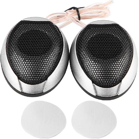 10W Car Speaker Round Stickable Loudspeaker Automobile Tweeter with Adhesive for Easy Installation Compatible with Most Vehicles