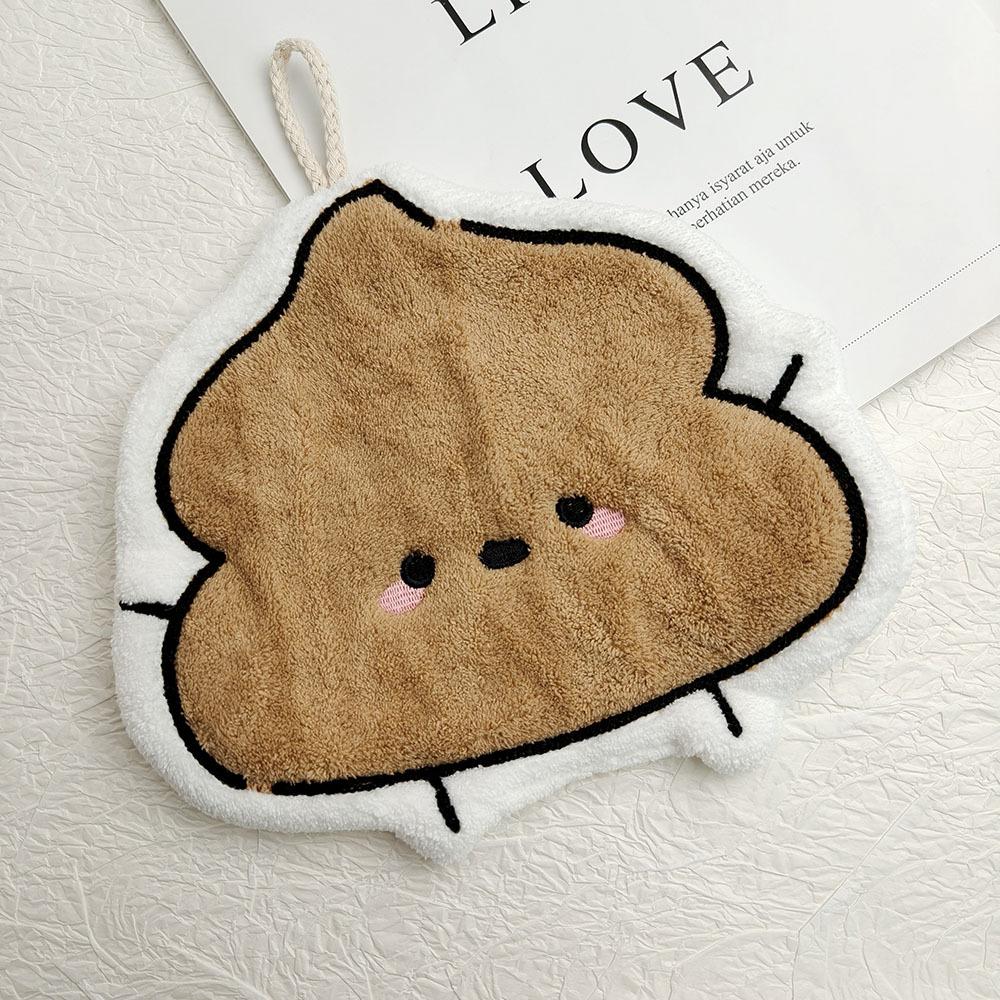 Soft Cartoon Hand Towel Wall-mounted Double-layer Thickened Coral Fleece Towel Super Water Absorbent Quick Drying Cotton Towel
