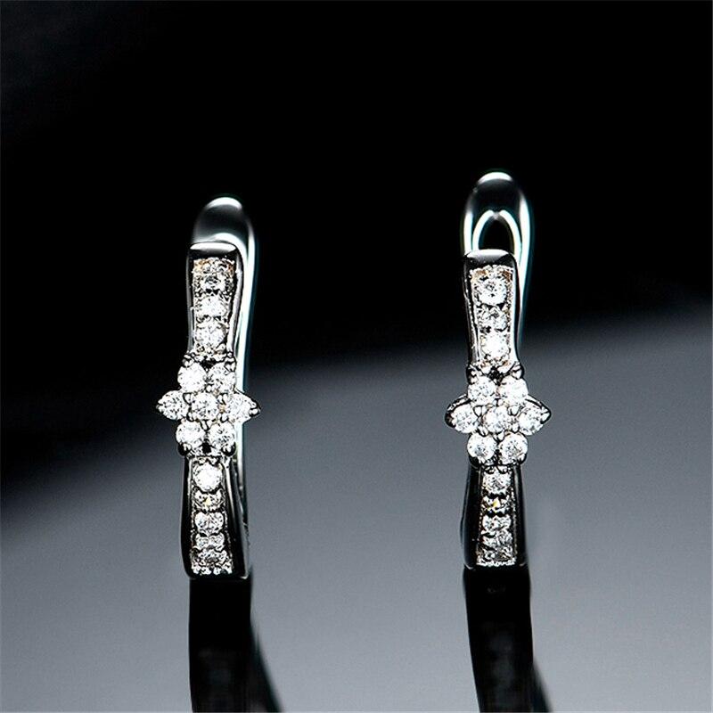Wedding Jewelry Fashion Delicate Flower 925 Sterling Silver Clip Earrings For Women Girls Anniversary Gifts Fine Jewelry