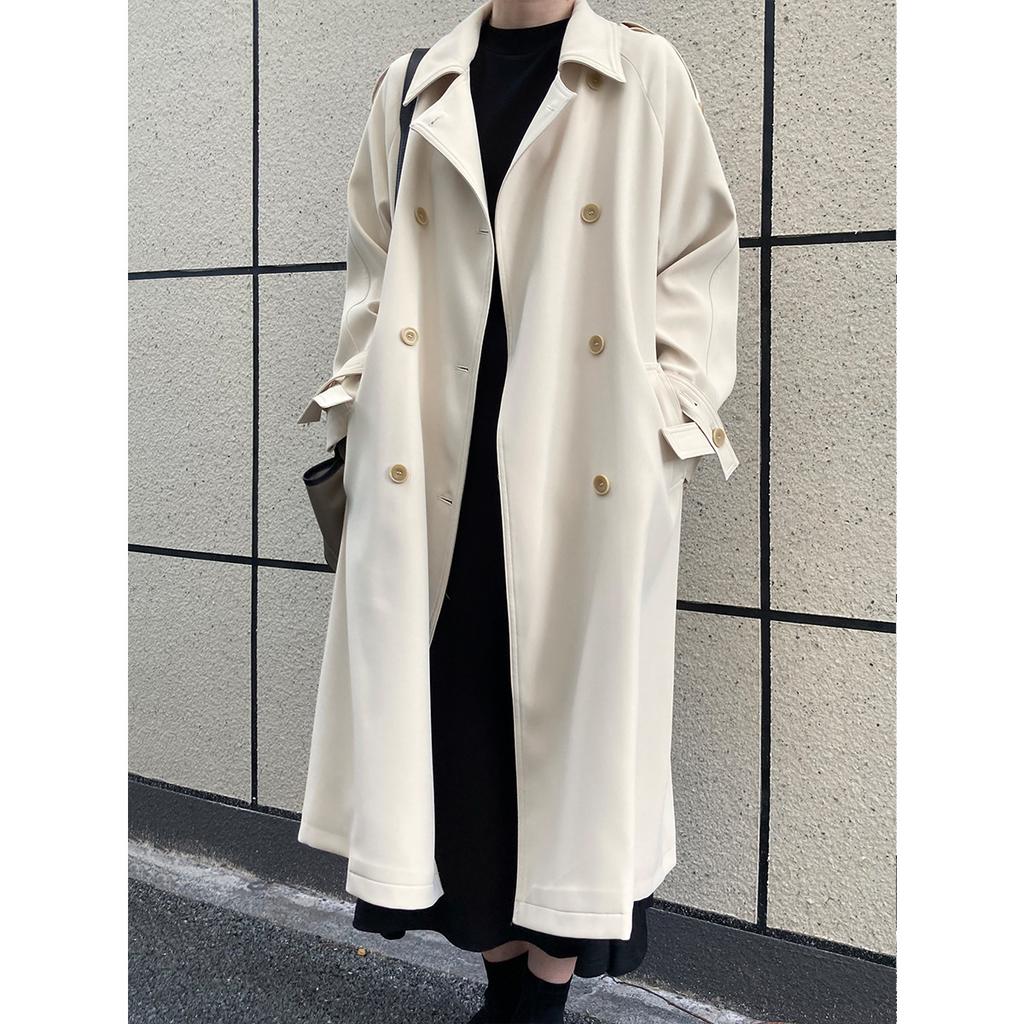 Women Trench Coat Spring Autumn Fashion Turn-down Collar Double Breasted Patchwork Long Trench Coat Slim Wind Coat