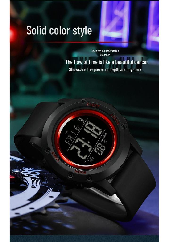 Sanda Wasserdichte Leuchtende Sport-Armbanduhr für Herren - Einfache Multifunktionale Elektronische Uhr