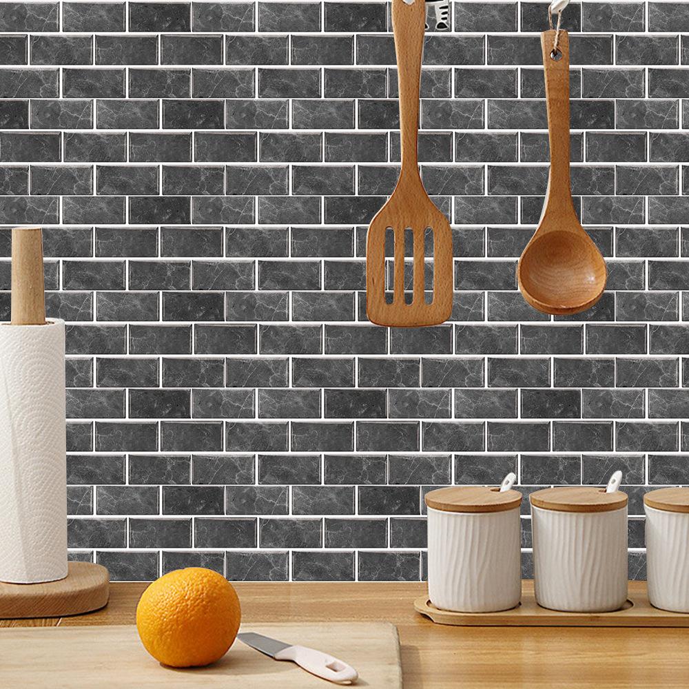 European Retro Tile Sticker PVC Self-adhesive Wall Sticker Kitchen and Bathroom Waterproof Wall Decoration Wallpaper