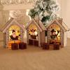 Christmas Wooden Home Decoration Luminous Calendar Table Furnishings Christmas Series Luminous House Christmas Creative Gifts