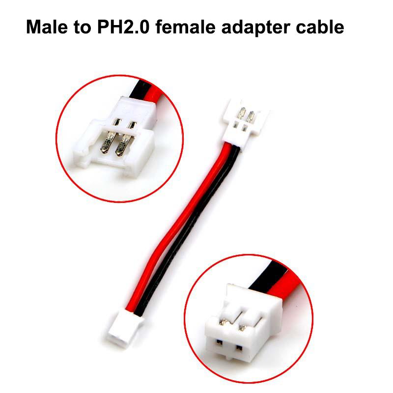 5Pcs Ph2.0 Male/Female To Mx2.54Mm Lithium Battery Conversion Cable 24Awg Length 5Cm Silicone Wire