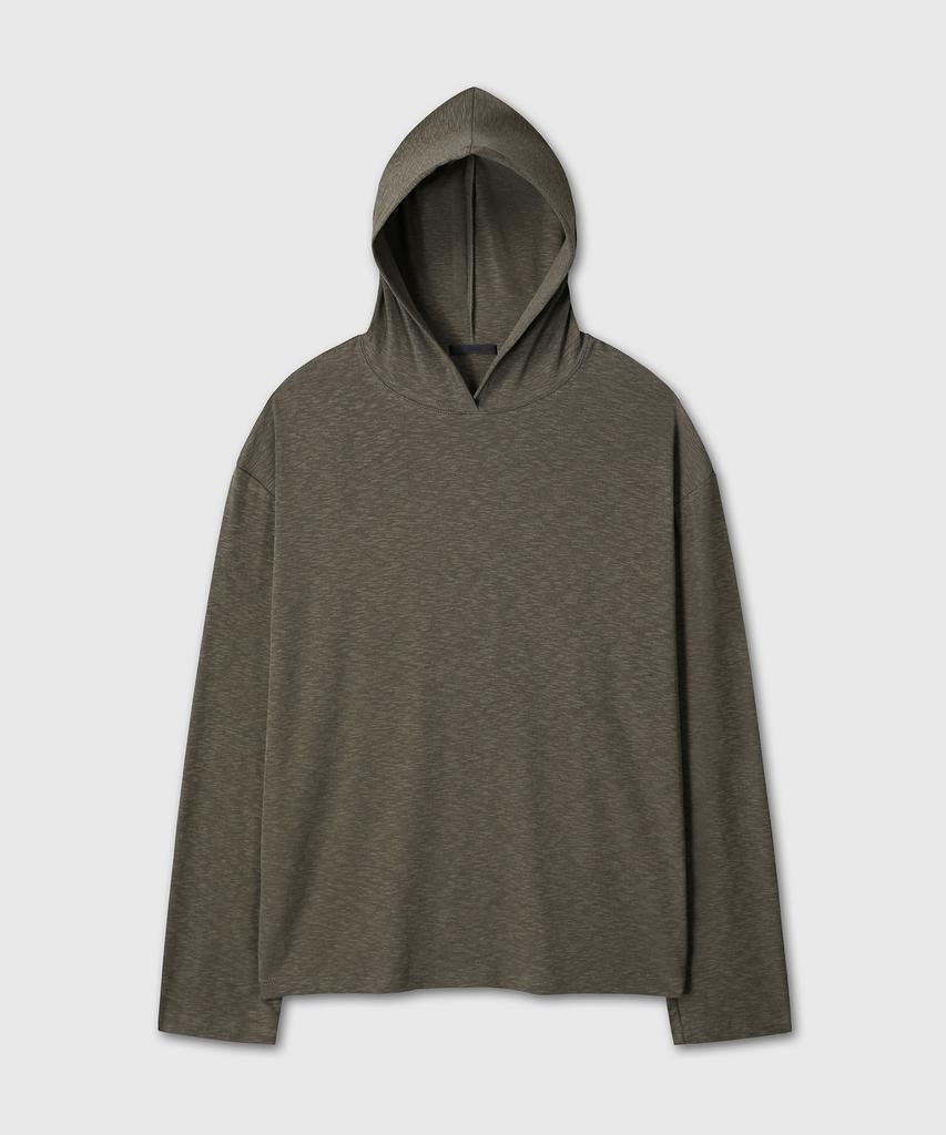 Daibeuin Layered Slub Texture Hood (Khaki)