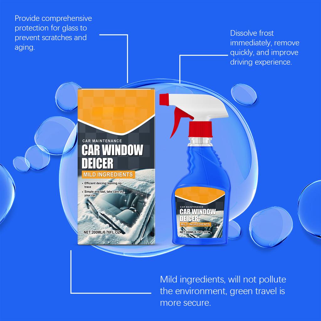 Windshield -Icer Spray - Melts Ice Frost & Snow Fast - For Car Windscreens, Mirrors, Headlights, Locks - Re, -icer Windshield 200ML