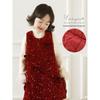 Girls' Winter Sequin Princess Vest Dress