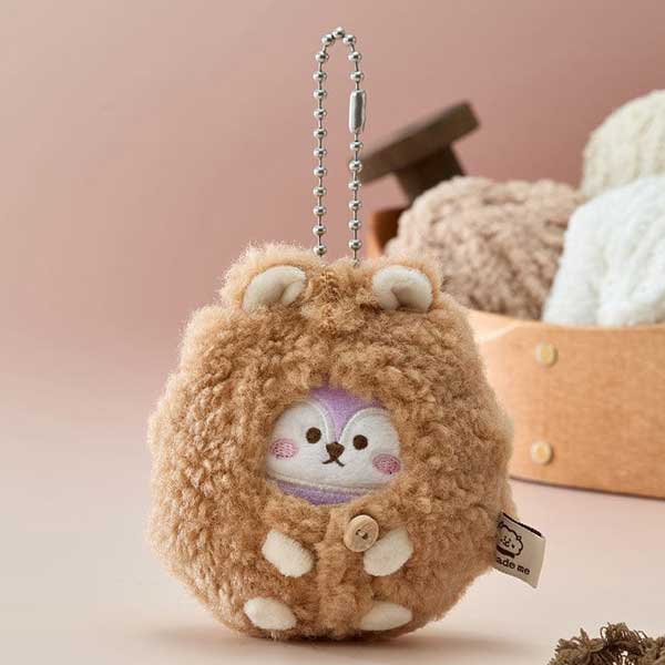 Official BT21 'MADE BY RJ' Plush Keyring - Premium Character Bag Charm