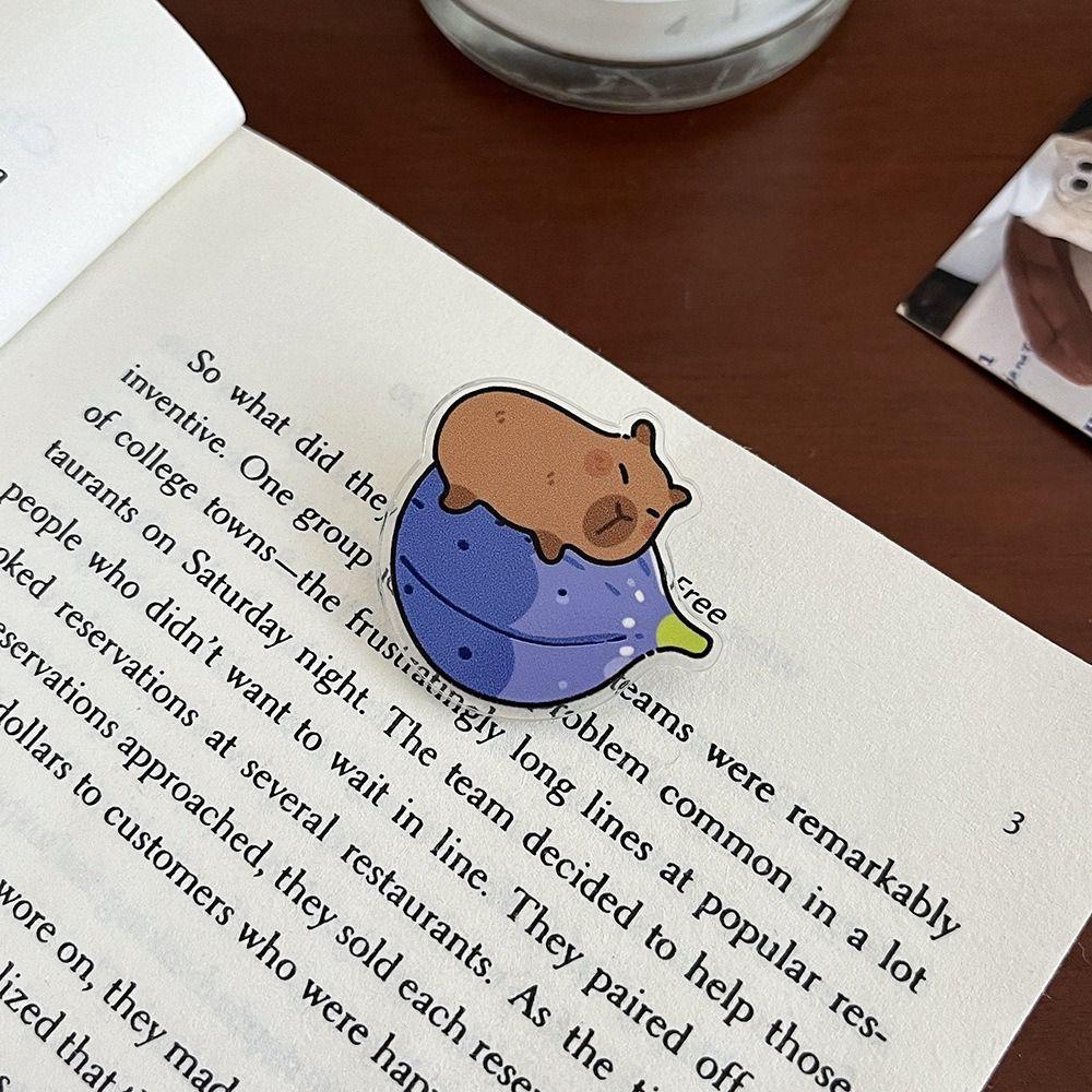 

Cute Acrylic Capybara Pin Kapibara Animal Capibara Badge Fruits Capybara Brooch Backpack Decor Blueberry A
