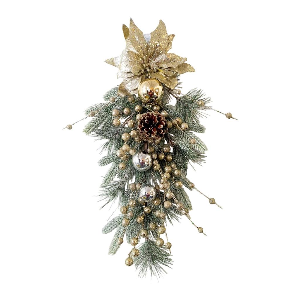 Christmas Teardrop Swag Creative Xmas Wreath for Stairway Window Festival