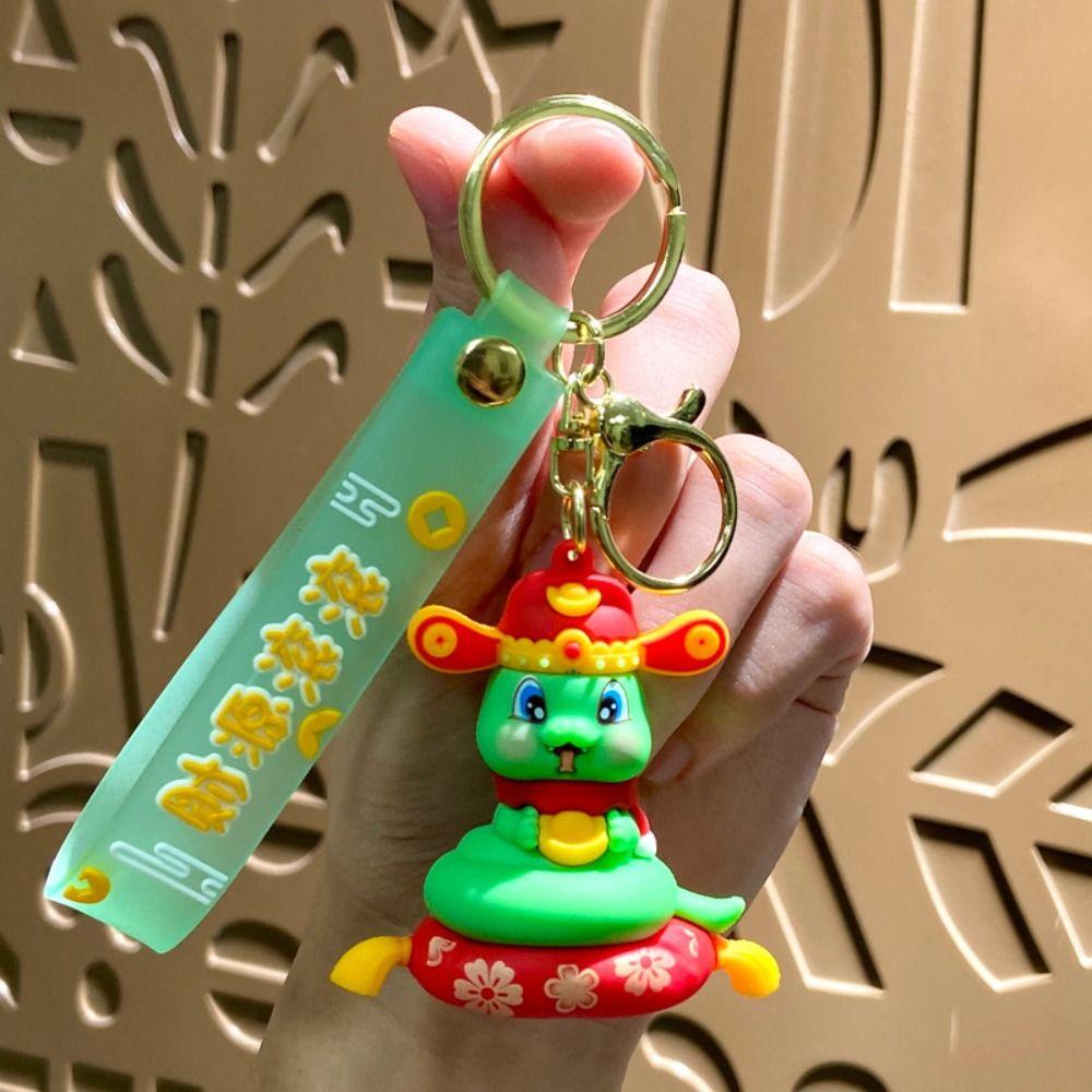 Lion Dance 2025 New Year Pendant Lucky Snake Key Ring Cute Snake Keychain  Ornament