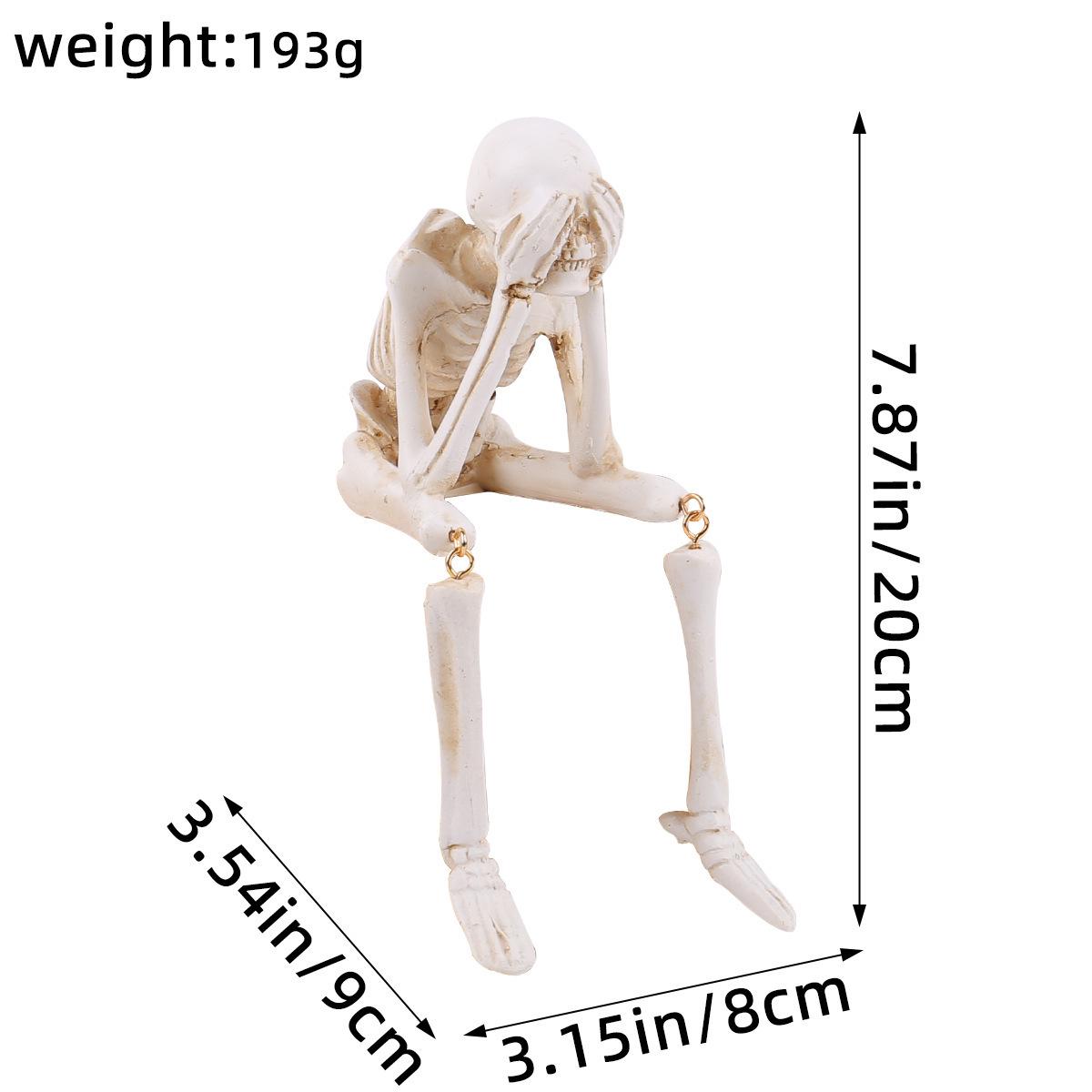 Halloween Skeleton Resin Figurine - Hear No See No Speak No Evil