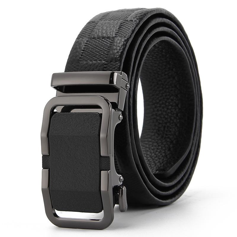 Mattierte Automatikschnalle Kanten Kopfschicht Rindsleder Gürtel High-End Business Casual Herren Trendgürtel