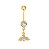 Gaibei Heart-shaped Cherry Navel Ring - Trendy European & American Style