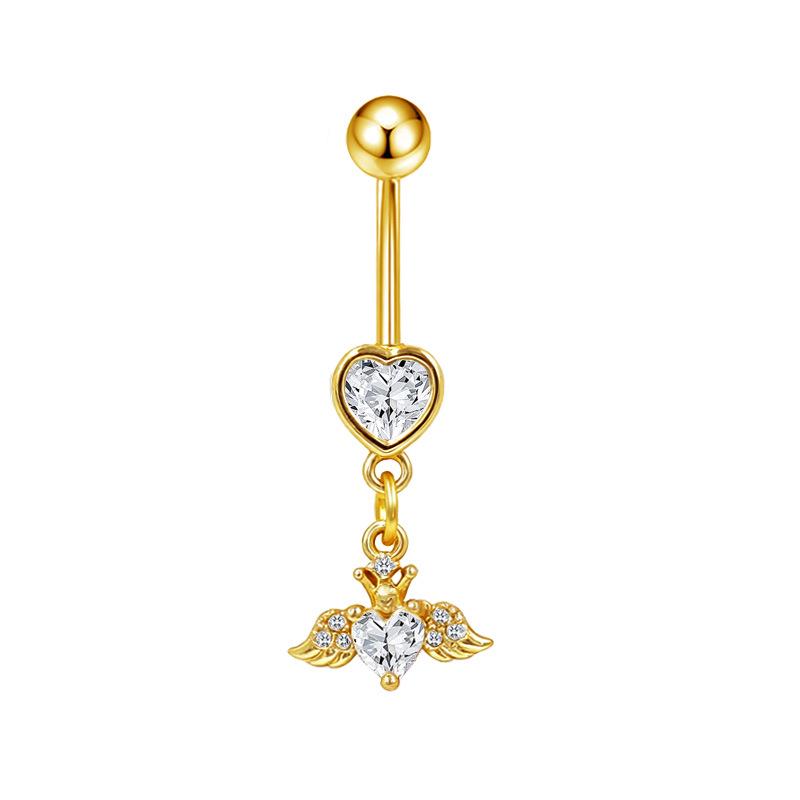 Gaibei Heart-shaped Cherry Navel Ring - Trendy European & American Style