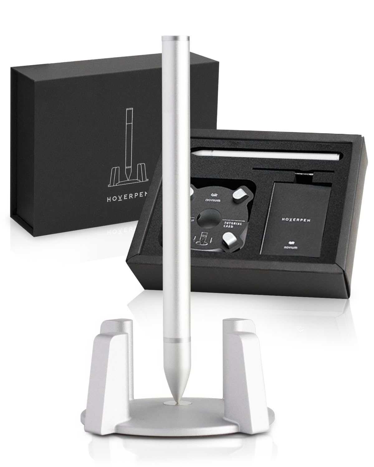 

Шариковая ручка novium Hoverpen Classic жемчужно-серого цвета в подарочной коробке