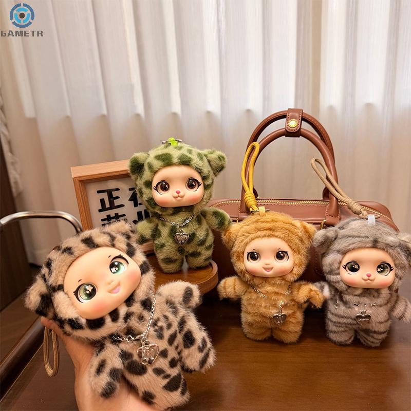 1PC Cute Cartoon Leopard Series Big Eyes Vinyl Face Plush Doll Pendant Backpack Decoration Gifts