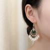 Imitation Pearl Tassel Drop Earrings Hook Piercing Exaggerated Tassel Earrings  Girls Gift