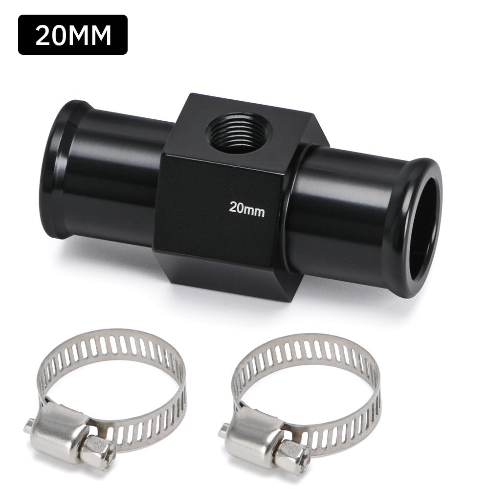 Water Temp Gauge Radiator Temperature Water Temp Joint Pipe Sensor 18/20/22/24MM Hose Adapter 1/8 NPT Water Thermostat Tee Coolant Temperature 4
