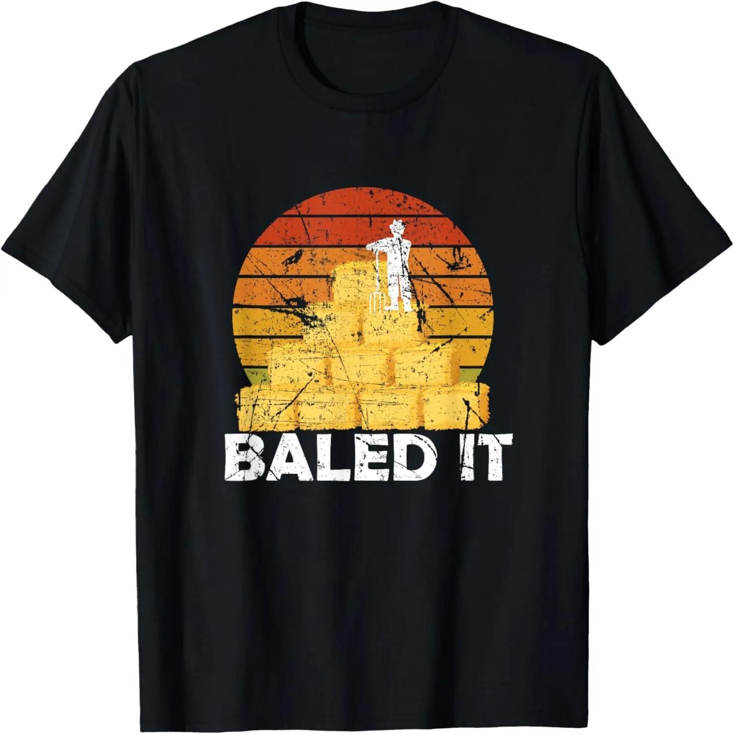 Смешной подарок для фермера Уложил это Сено Тюки Сена Каламбур Винтажный Ретро Стиль Футболка XXXXXL чёрный