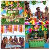 70 Piezas Leis Hawaianos Decoración para Fiesta Luau Hojas de Palma Tropicales Artificiales Flores de Hibisco Favores de Fiesta para Baile Hula para Fiesta de Verano en la Playa o en la Piscina