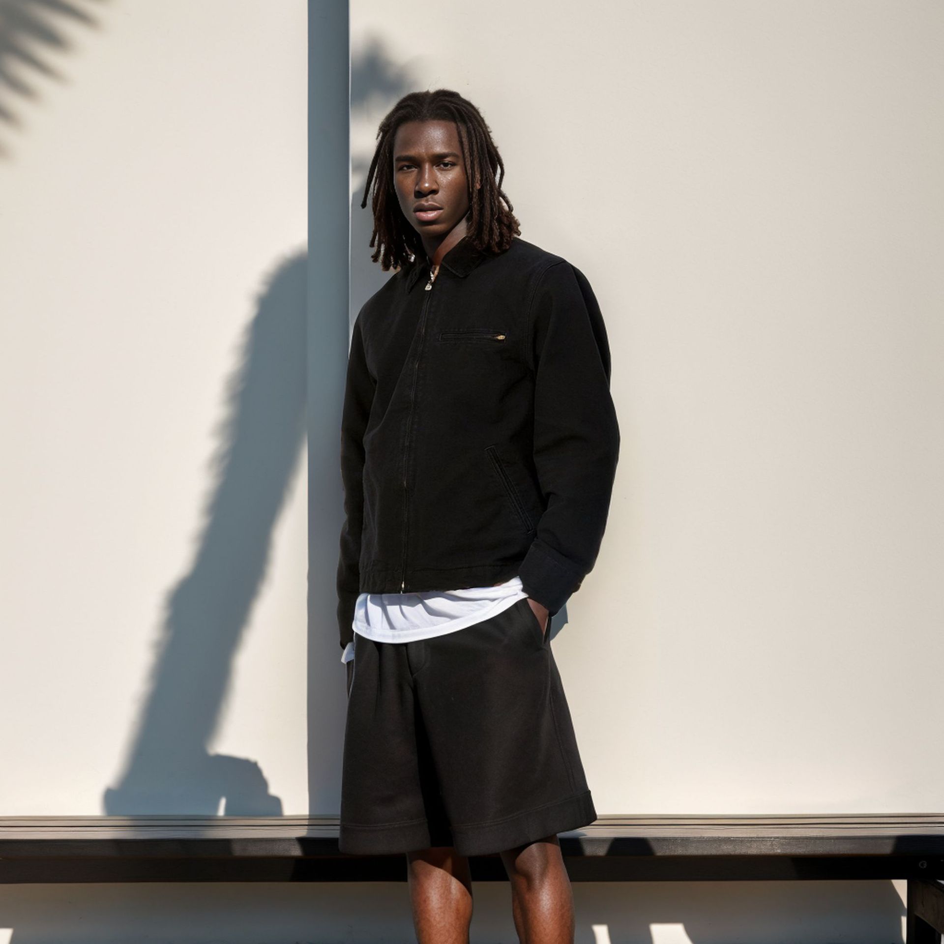 

Весна и Осень Независимая Куртка Куртка Цветовая Гамма Мужская Лацкан Молния Повседневная Рабочая XXL чёрный