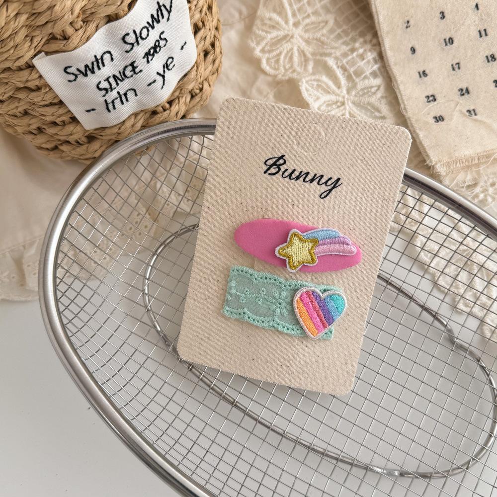 Cartoon Cute Rabbit Hair Clips Fabric Lace Children's BB Clips Hairpins for Baby Girls Kids Hair Accessories Headwear Hairgrips