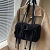 Bow fresh oblique span bag manufacturer niche Korean version bag ballet girl style pleated shoulder underarm bag