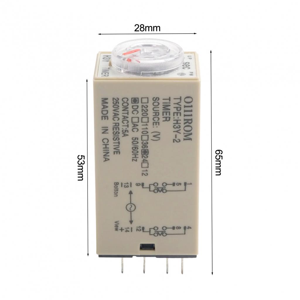 5.7x2.8x2.2cm Delay Timer Relay Adjustable LED Indicator