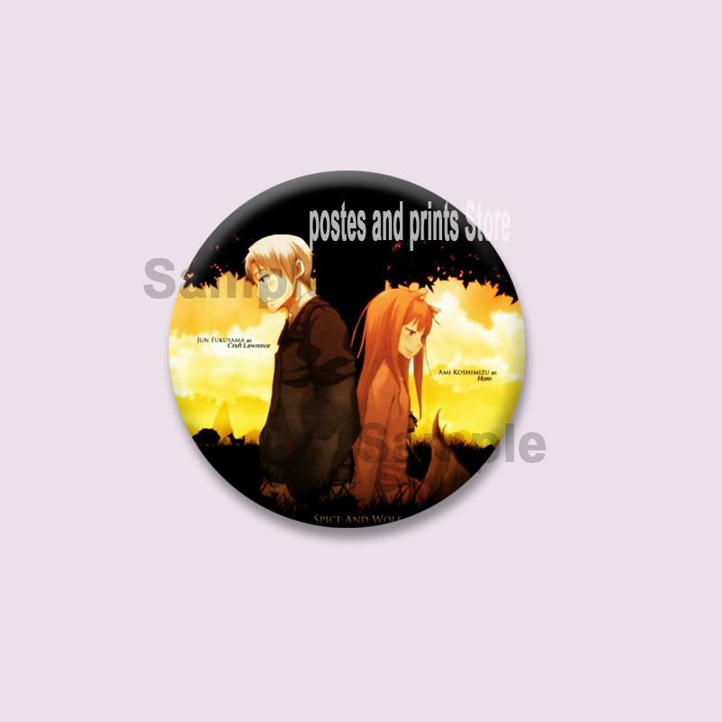 Cute Anime Spice and Wolf Enamel Badges Cartoon Manga Brooches for Backpacks Clothing Jewelry Accessories Circular Lapel Pins