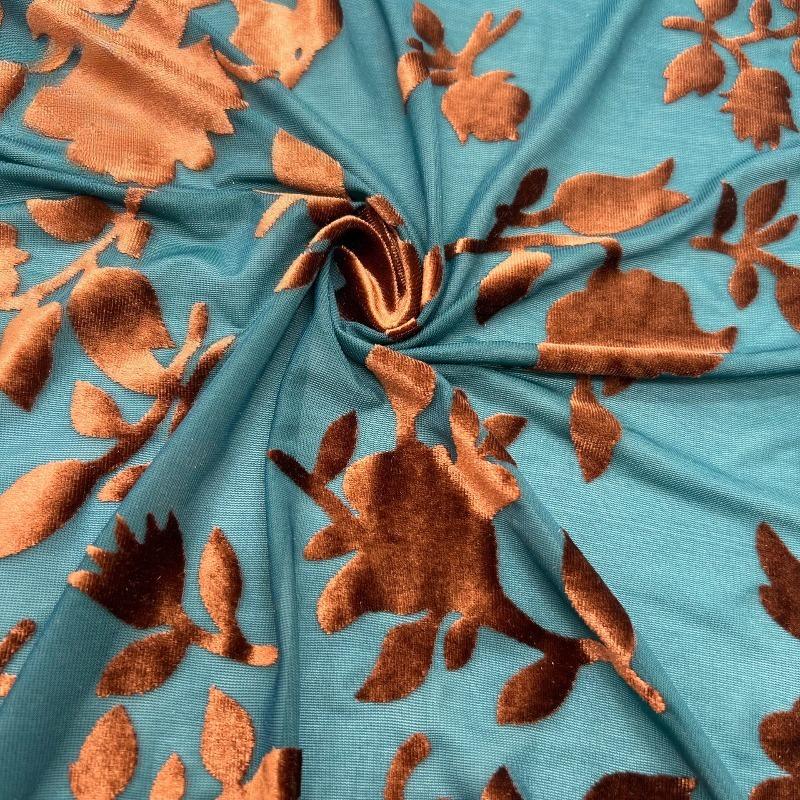 1 Yard Blumendruck Stretchy Geprägter Samtstoff Beflockter Jacquardstoff für Cheongsam Kleid DIY Nähen Kleidung