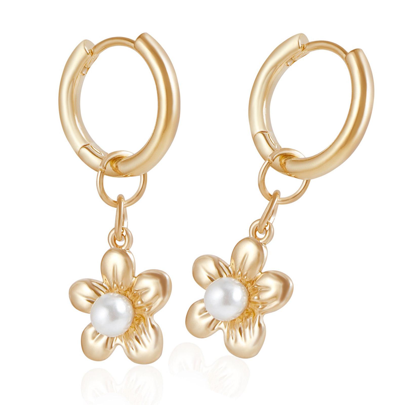 

Жемчужные серьги-кольца с бантиком/цветком для женщин, модные серьги-подвески, элегантные вечерние украшения T2