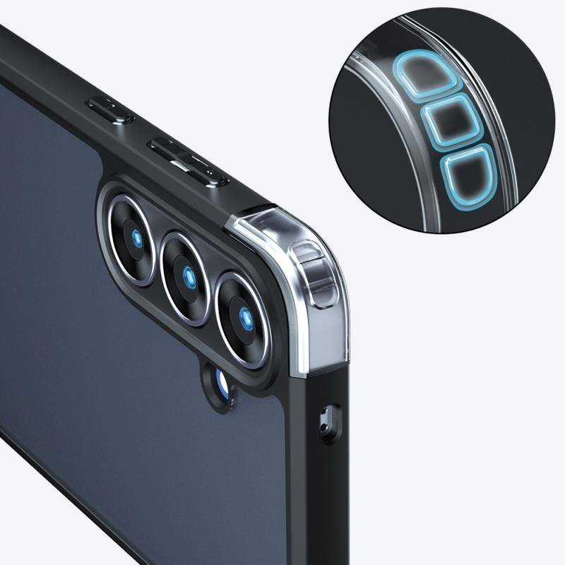 Pro Samsung S25 FE Pouzdro Kryt Samsung Galaxy S25 FE Capas Nárazuvzdorný Matný Černý Rám Průhledný Čirý Fundas Samsung S25 FE