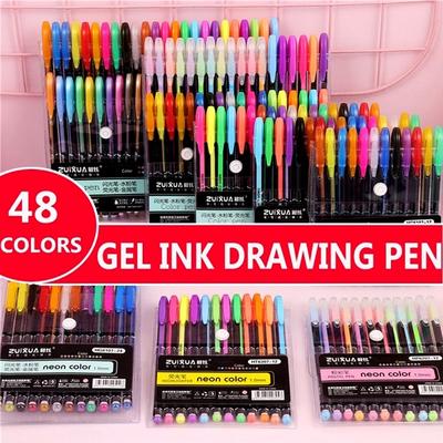 12/18/24/36/48-teiliges kreatives Flash-Glitzer-Gelschreiber-Set für Kinder und Erwachsene, Malerei, Kunst, Tagebücher, Zeichnen