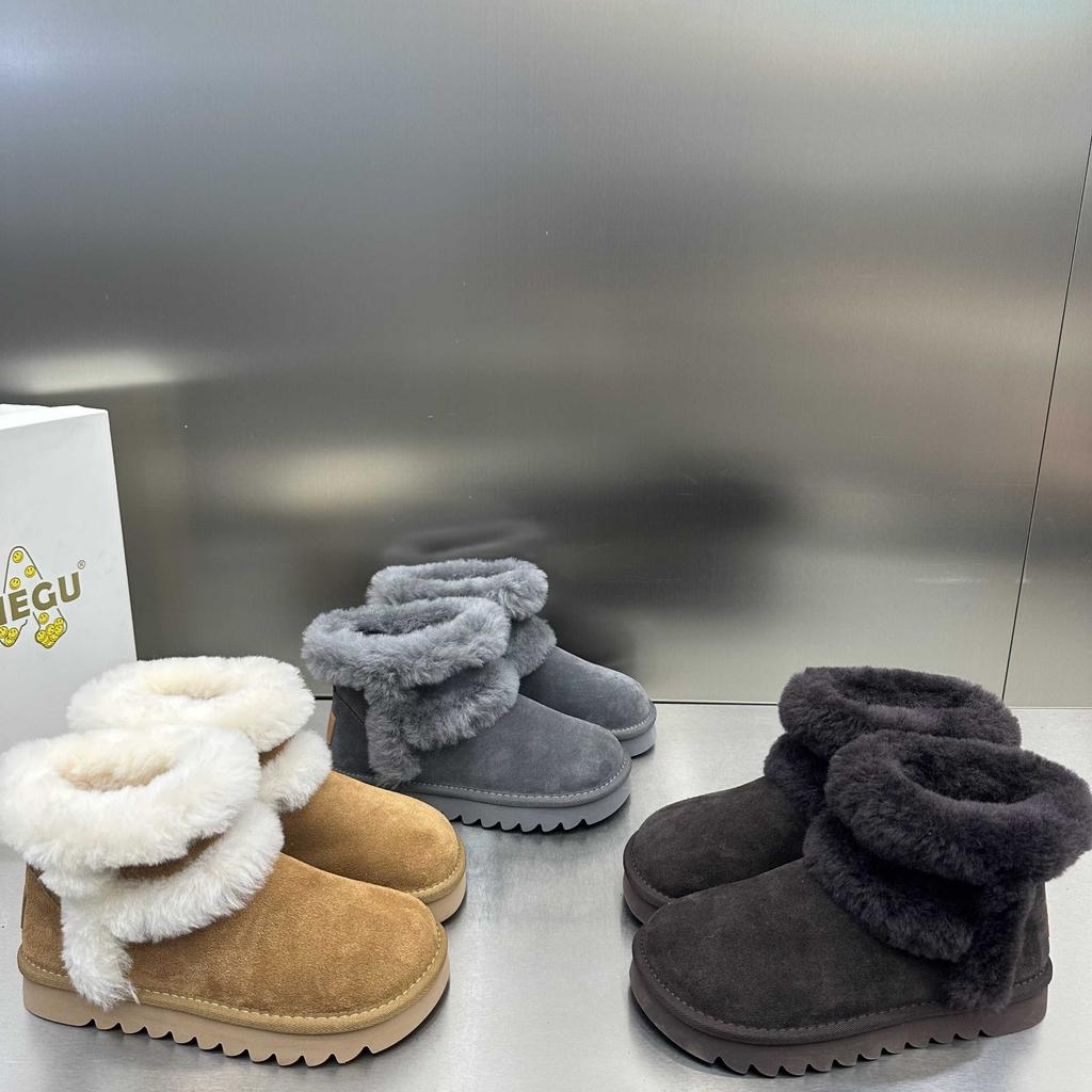 Winter velvet snow boots women's 2025 new Maillard platform heightening short boots versatile cold-proof warm cotton shoes