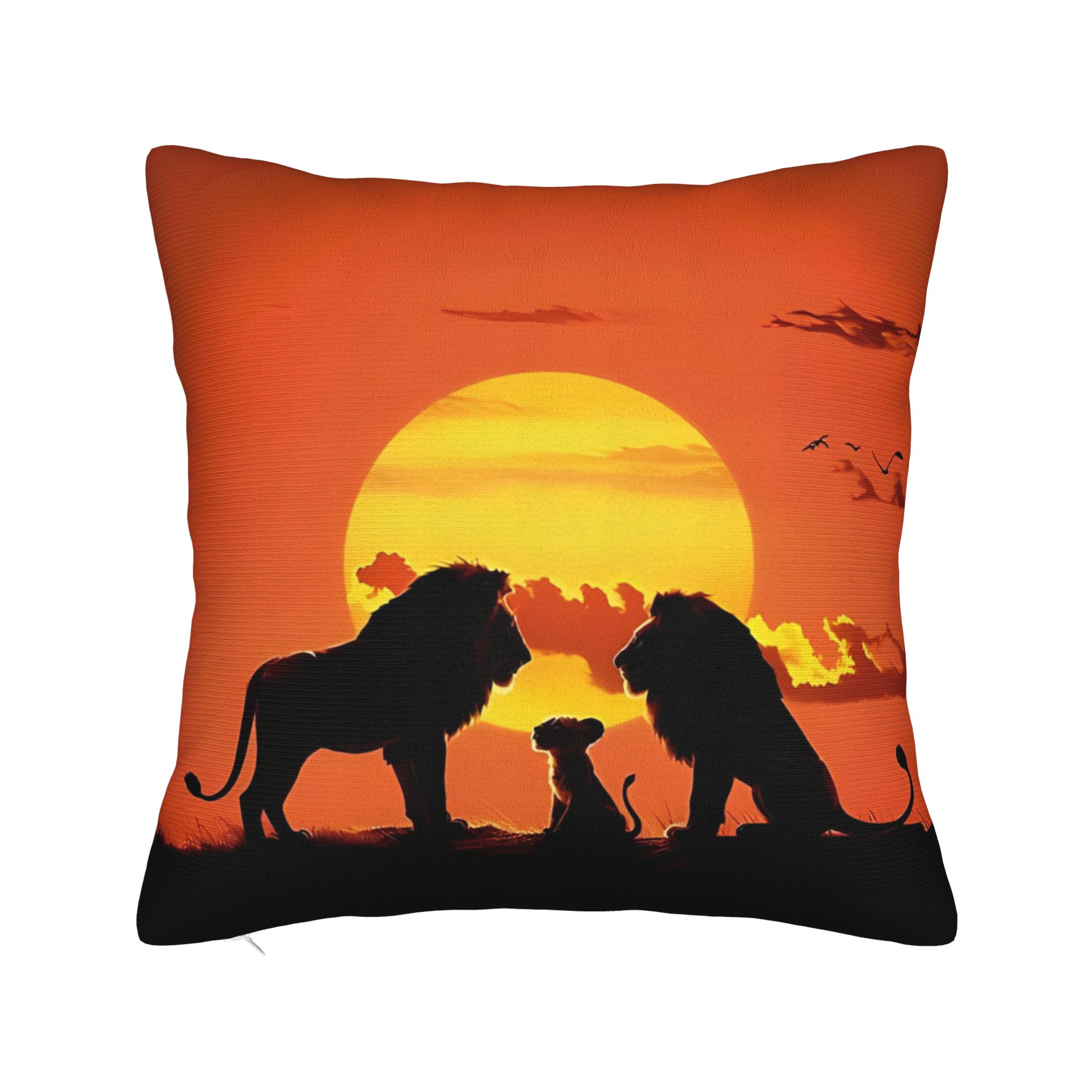 

The Lion King Pillowcase Polyester Cushion Cover Decorative Cartoon Animal Throw Pillow Case Cover Bedroom Zipper 45X45cm 30cmx30cm