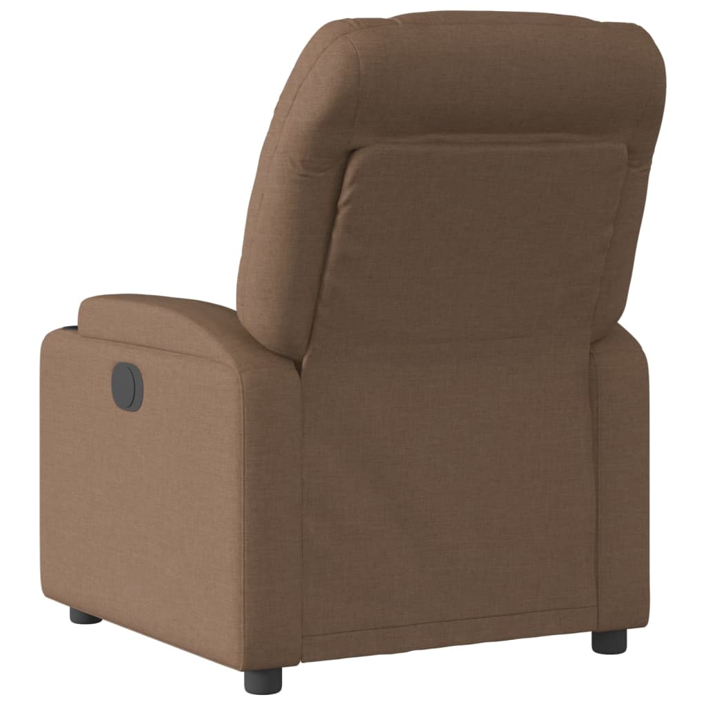 Vidaxl Foldable Armchair, Brown, Upholstered In Fabric