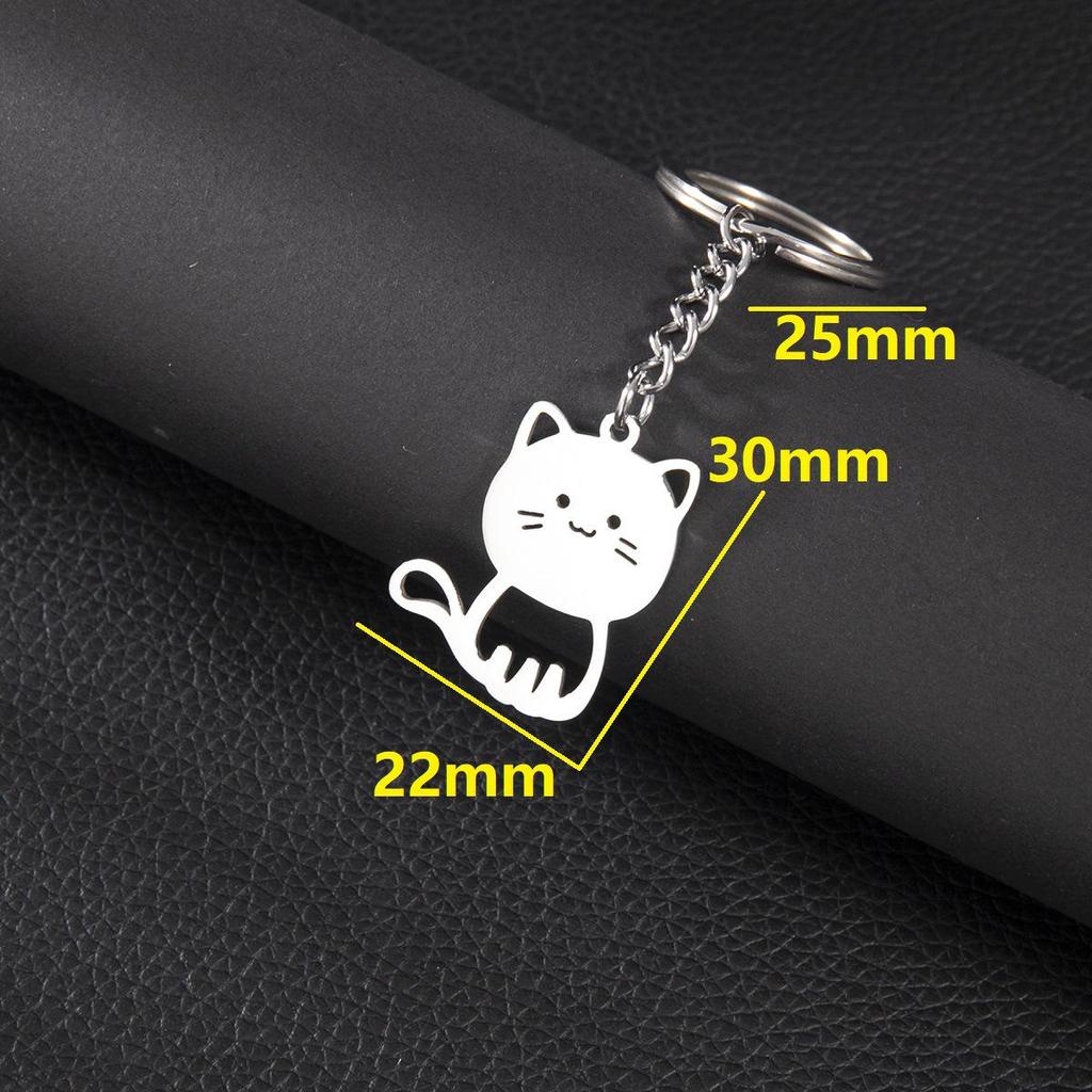 Cartoon Animal Cat Keychain: Cute, Bright Surface Pendant