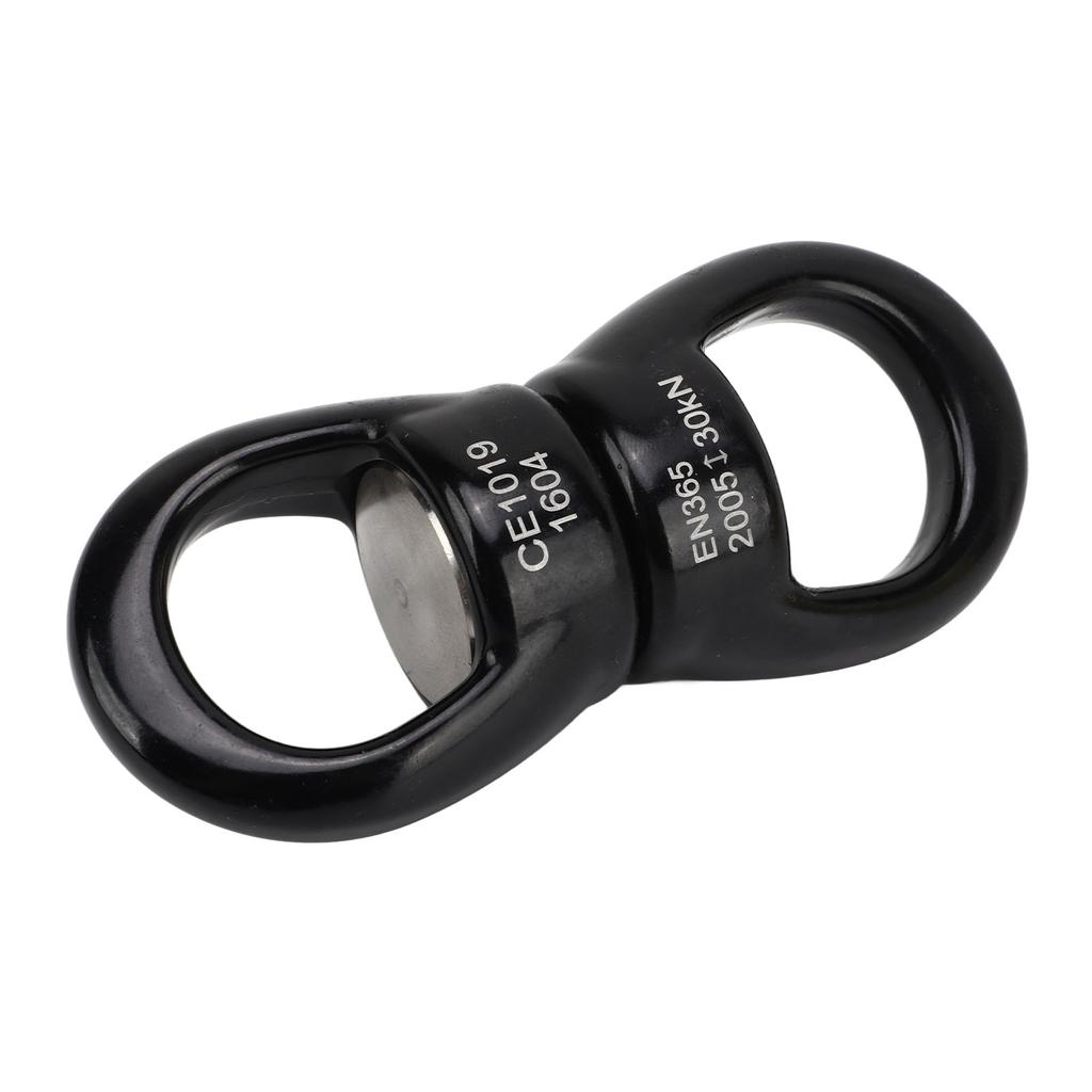 Svingkrok i rustfritt stål, 360 grader roterbar, slitesterk, svart, dobbel ende, svingbar øyekrok