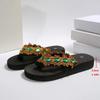 Fashion Luxury Colorful Rhinestone Flip Flops Women Fashion Weightlight Flat Slippers Woman Outdoor Non Slip Clip Toe Slides Female