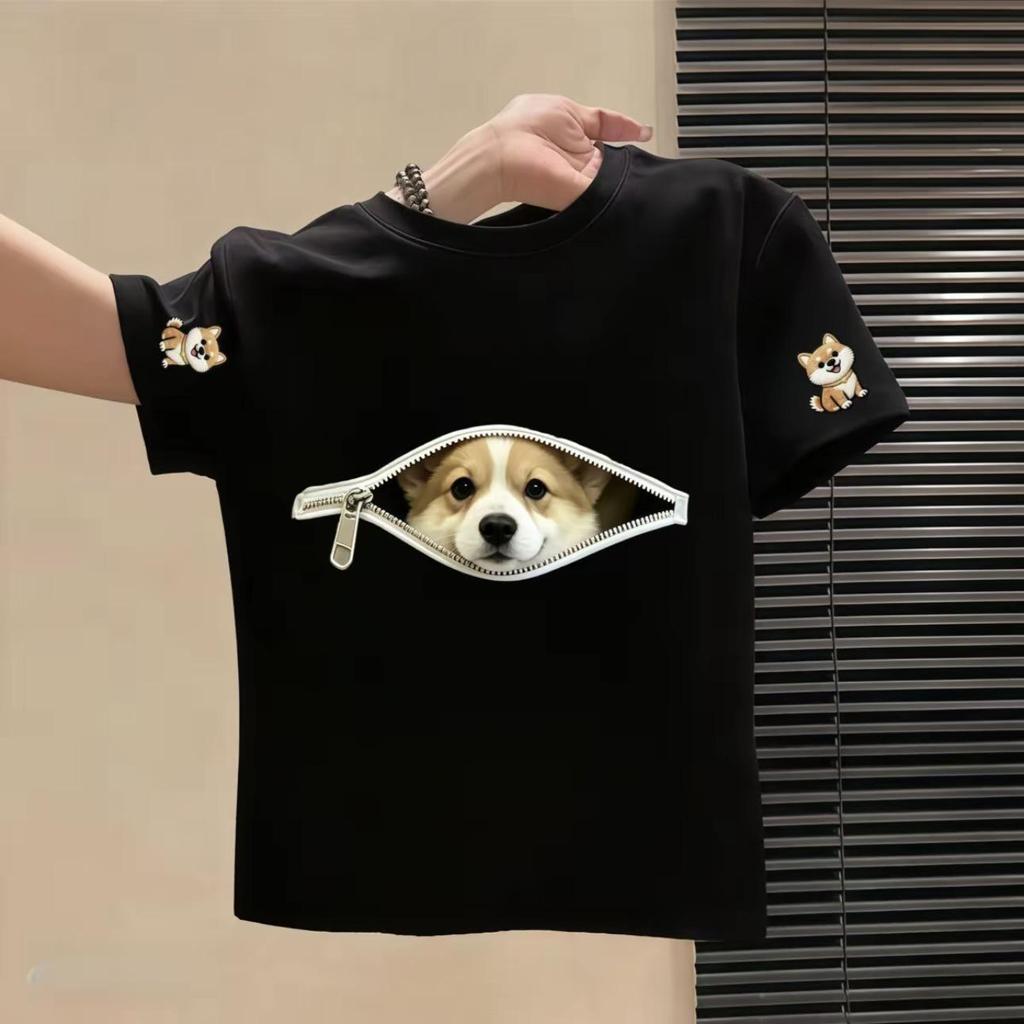 Chic Cartoon Print Cotton Summer T-Shirt for Toddlers & Boys