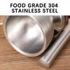 Stainless Steel Mortar Pestle Set Long-Lasting Easy Cleaning Mixing Bowl For Spice Herb