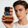 Luxury USA American Flag Phone Case for iPhone 17 16 15 Pro Max 14 Plus 13 12 Pro 11 MAX Plus Cool Creative Silicone Black Cover